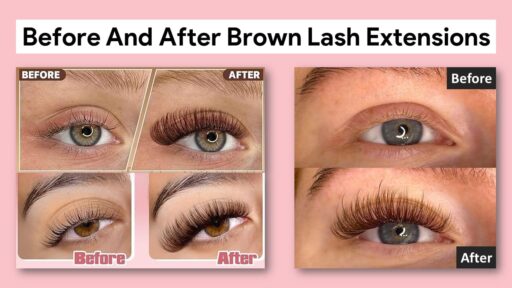 Before And After Brown Lash Extensions