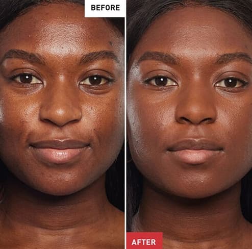 bb cream on dark skin before and after