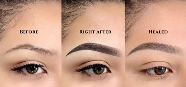 before and after brow tattoo