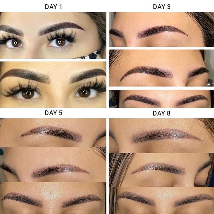 eyebrow tattoo healing process pictures
