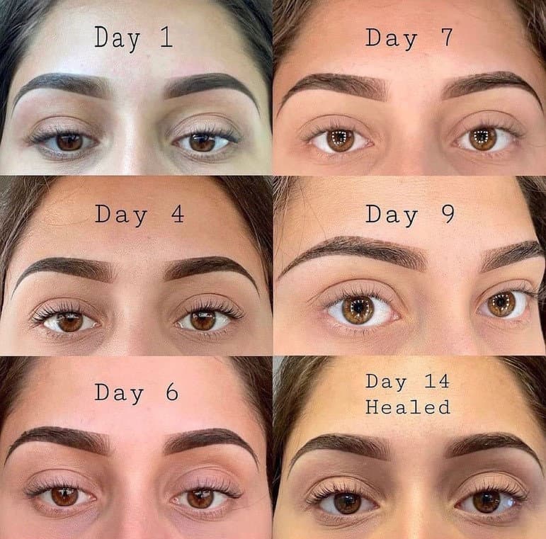 eyebrows tattoo before and after