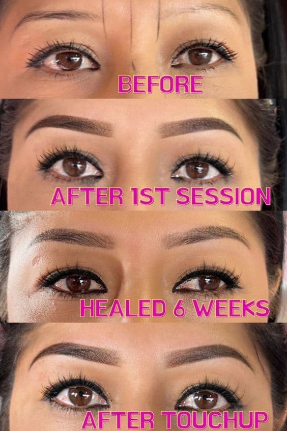 microblading healing process day by day photos
